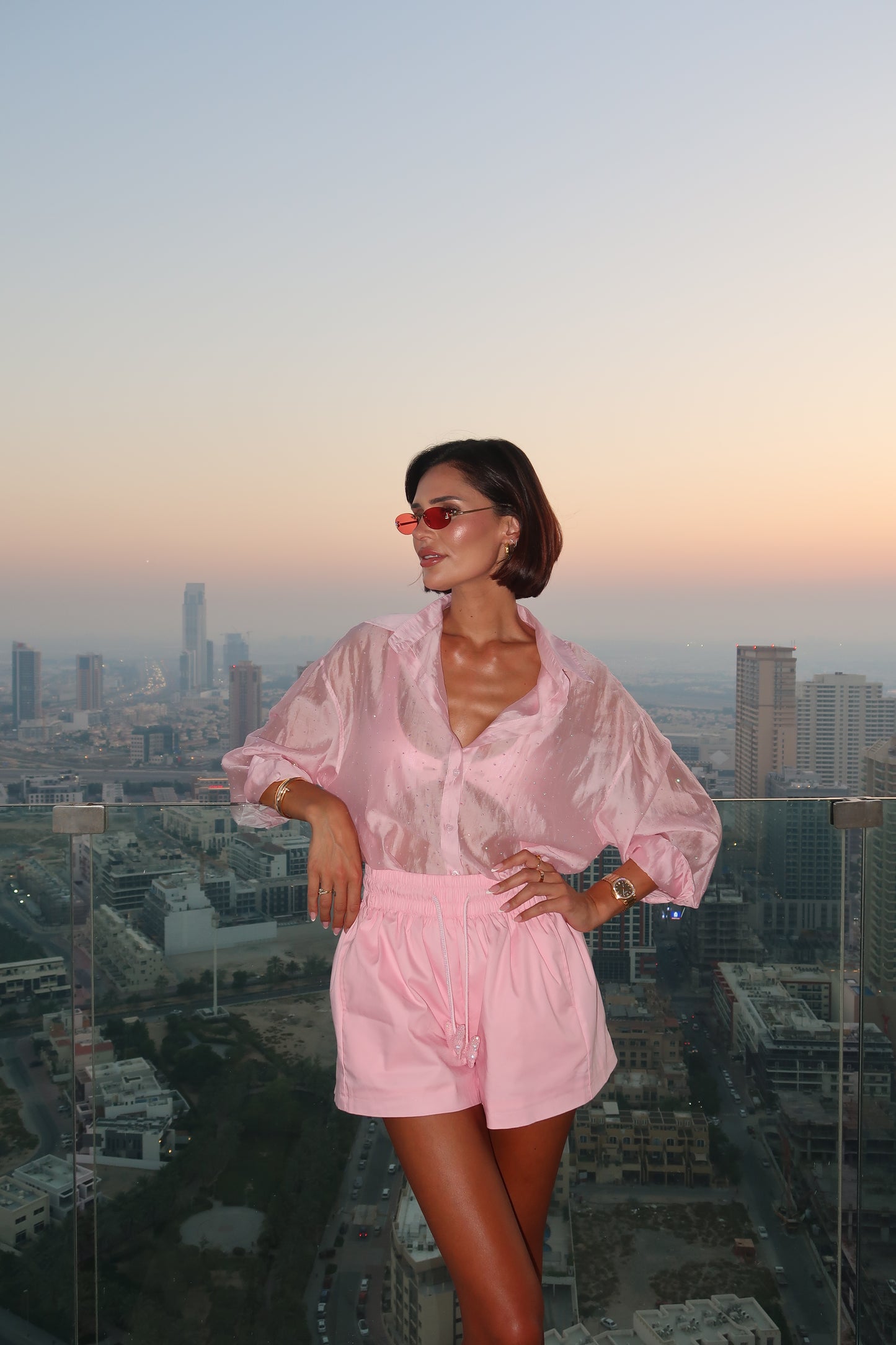 Load image into Gallery viewer, Rose Radiance Shirt Oversized Long Sleeves
