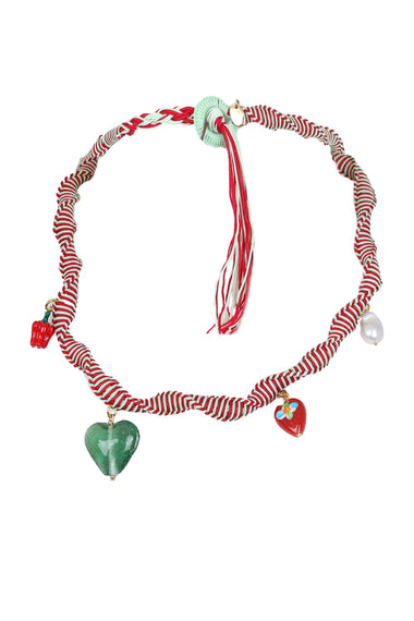 Tesori Rossa Macrame Charm Necklace