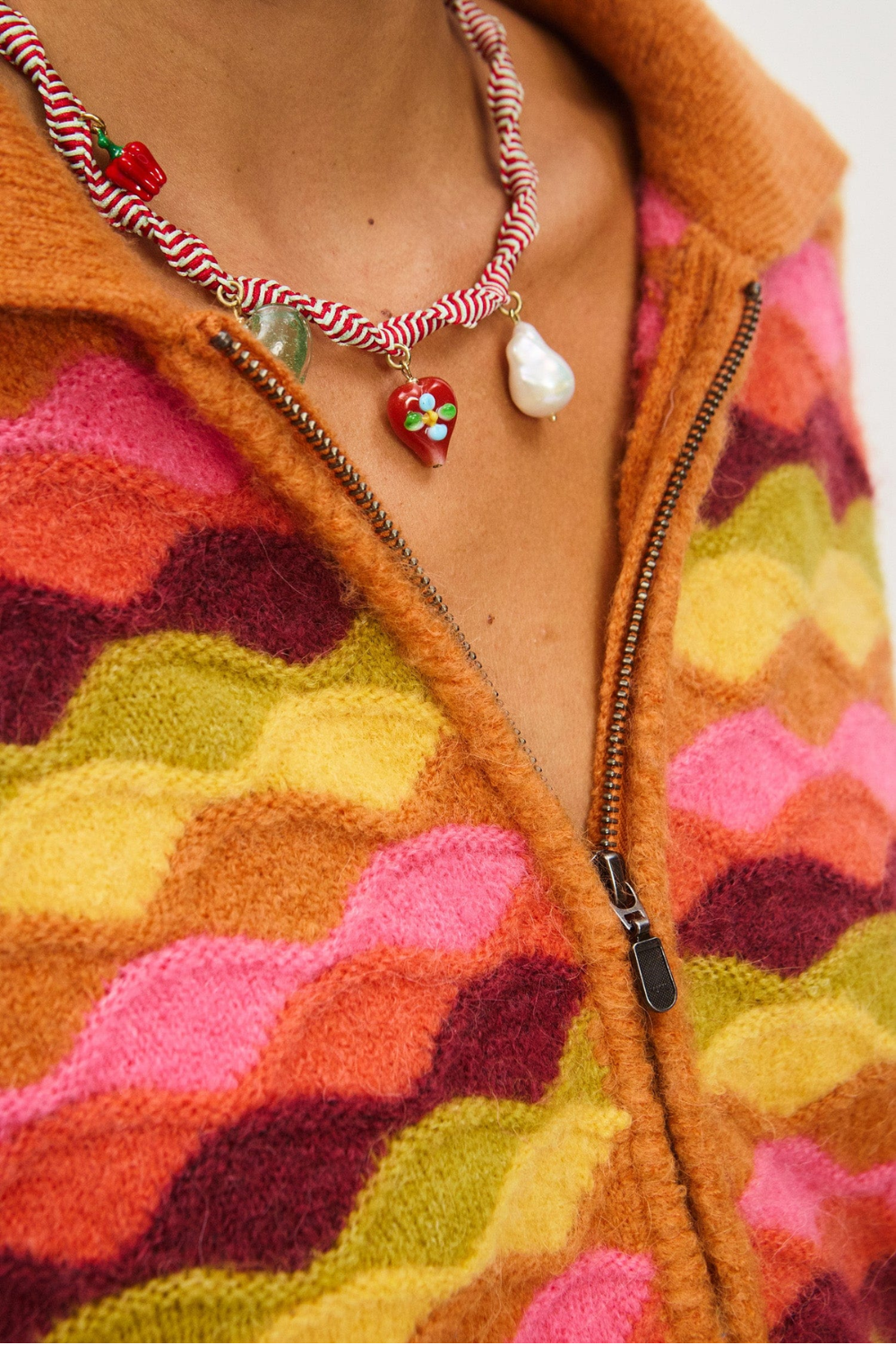 Load image into Gallery viewer, Tesori Rossa Macrame Charm Necklace
