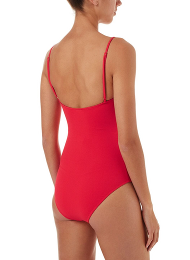 Calabasas Red Pique Ribbed One Piece - One Piece
