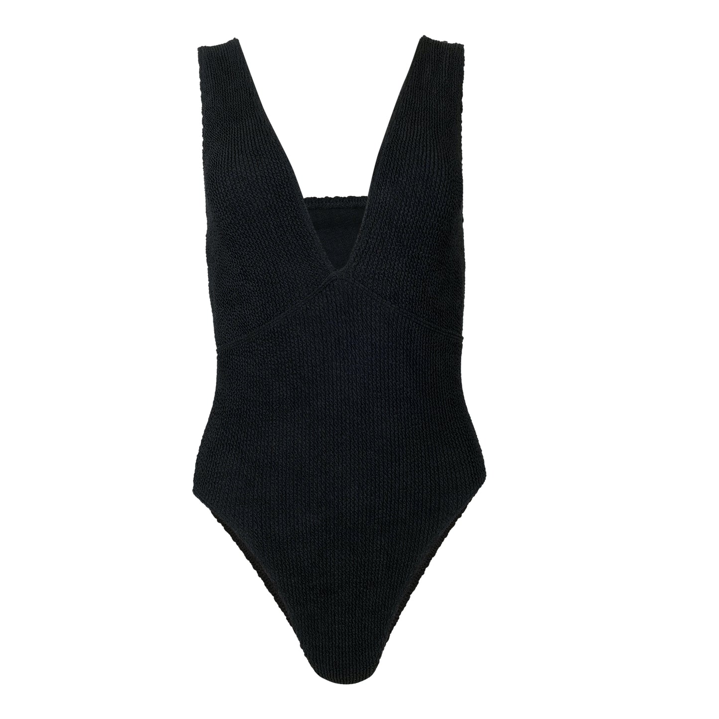 Load image into Gallery viewer, Black Plunging One Piece Swimsuit
