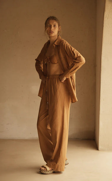 Long Sleeve Safari Shirt Camello