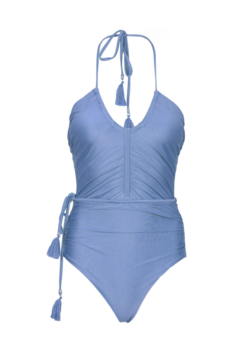 Belted Keyhole One Piece Fiordaliso Blue