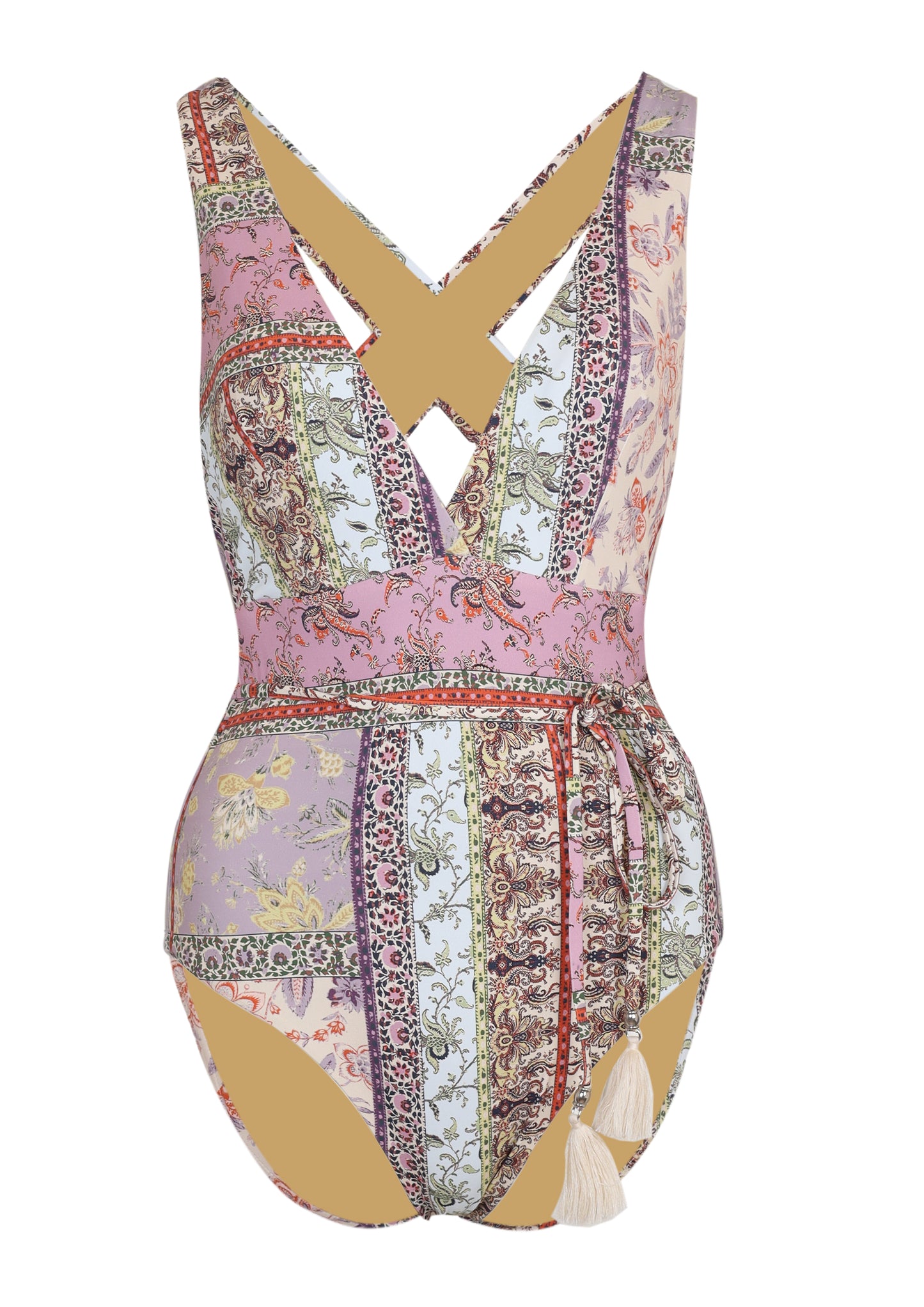 Belted Plunge One Piece Sontousa