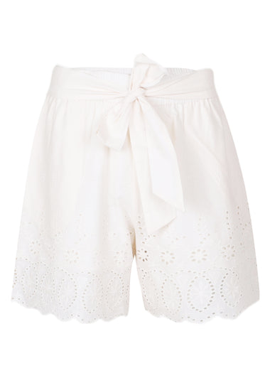 Lace Cut Out Belted Short CRU