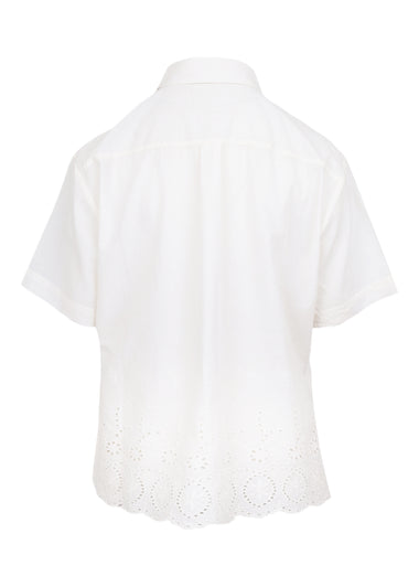 Lace Cut Out Short Sleeve Shirt CRU