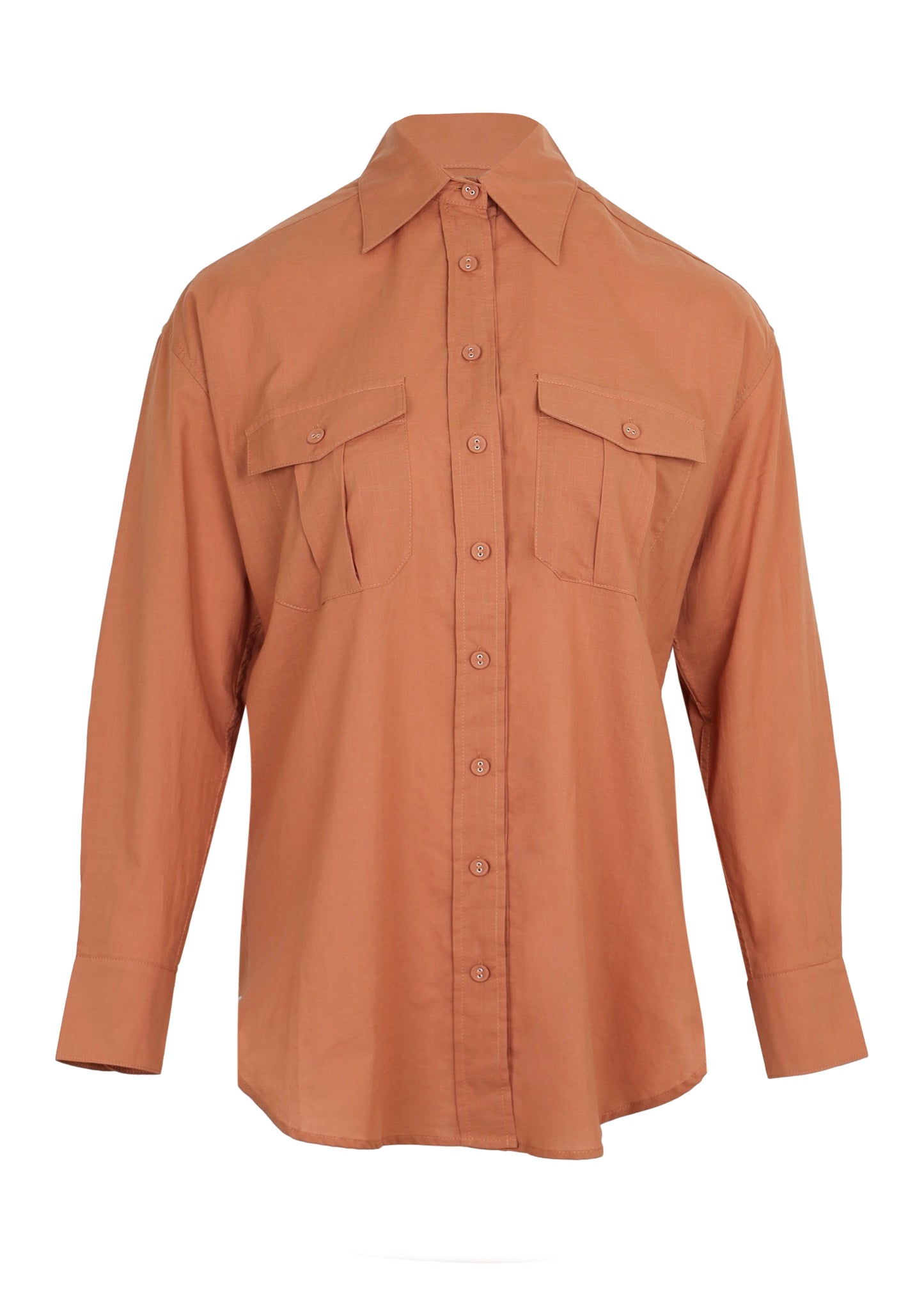 Long Sleeve Safari Shirt Camello