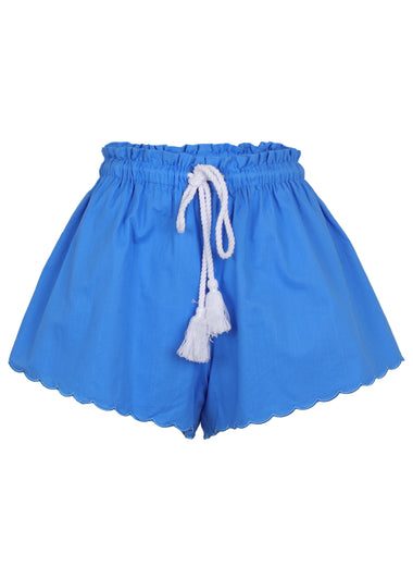 Scallop Drawstring Short Fiordaliso Blue