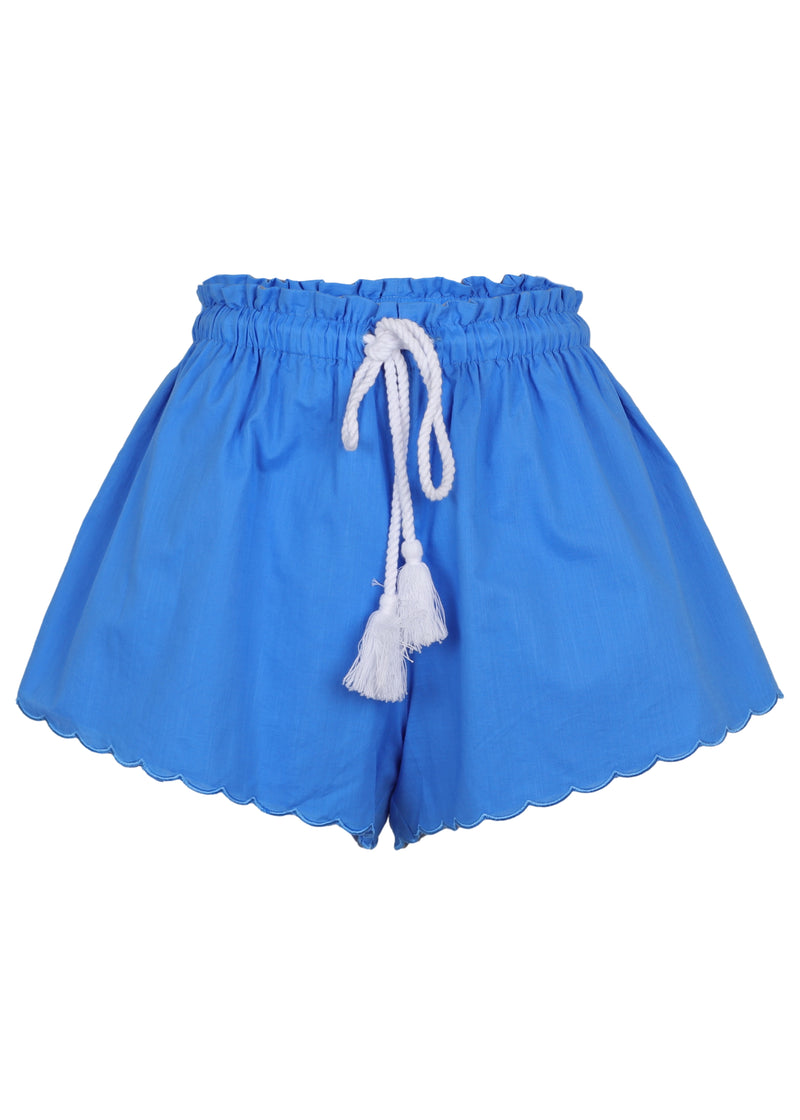 Scallop Drawstring Short Fiordaliso Blue