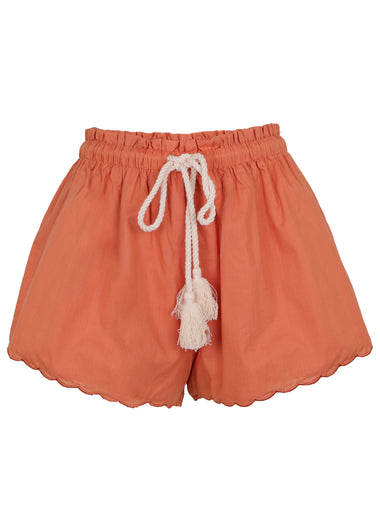 Scallop Drawstring Short Tangelo