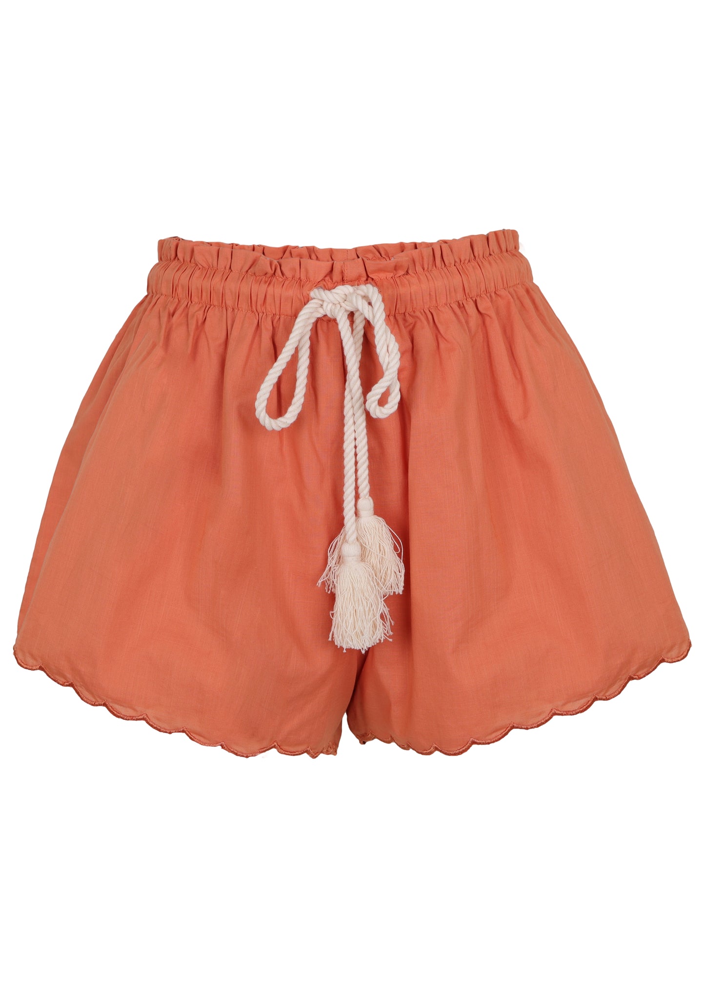 Load image into Gallery viewer, Scallop Drawstring Short Tangelo

