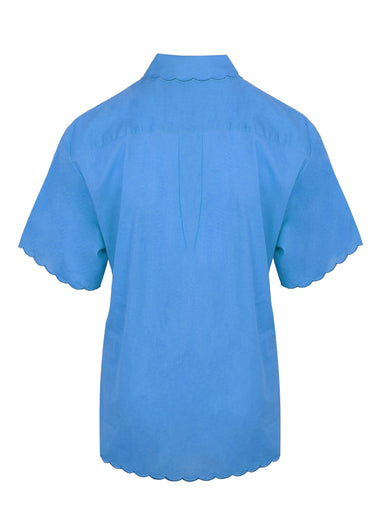 Scallop Short Sleeve Shirt Fiordaliso Blue