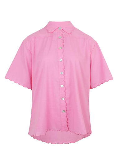 Scallop Short Sleeve Shirt Clavell Pink