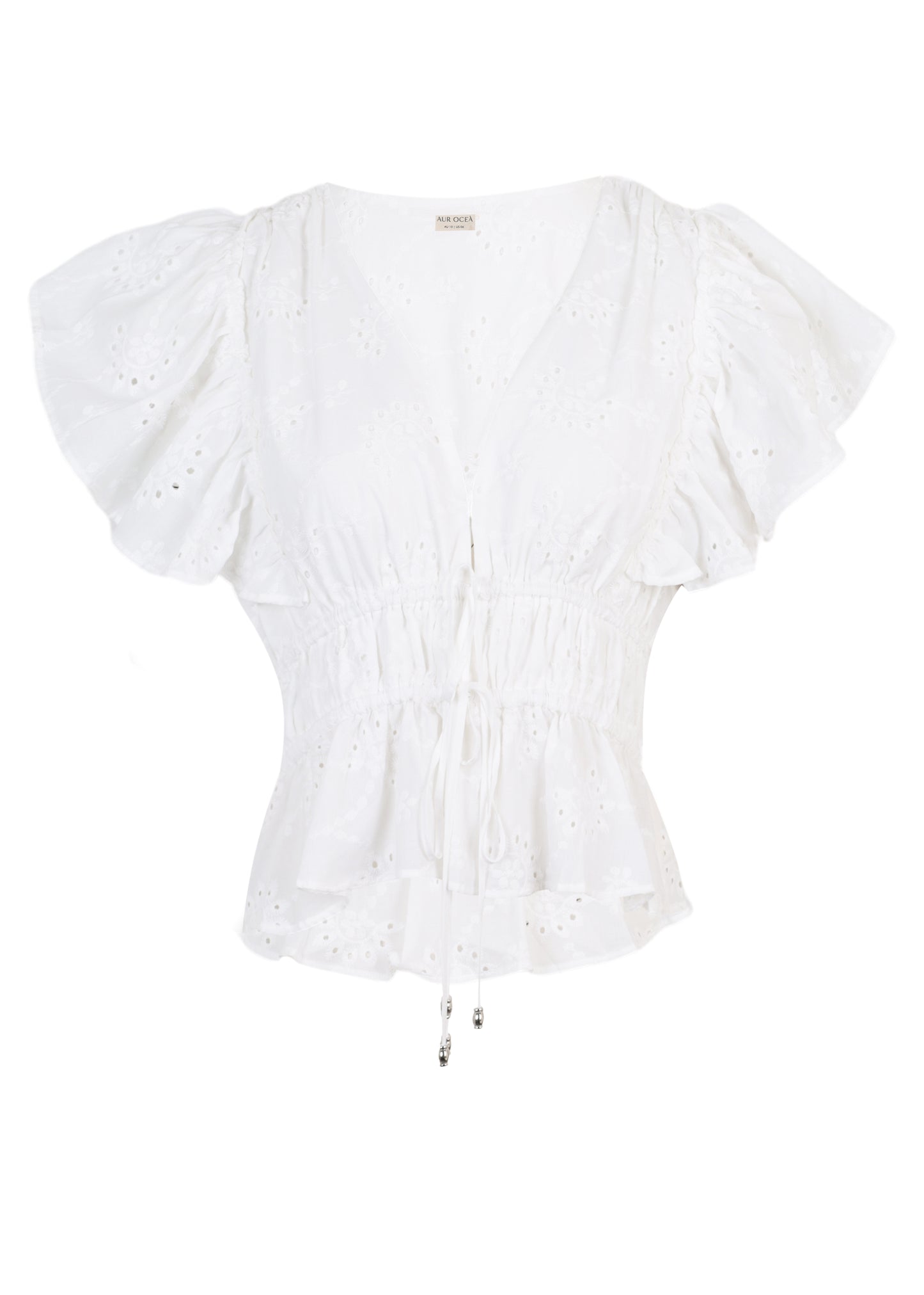 Load image into Gallery viewer, Ruffle Sleeve Drawstring Top Vinya
