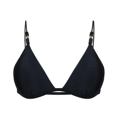 Solid Paralell Trim Top Black - M - Bikini Top