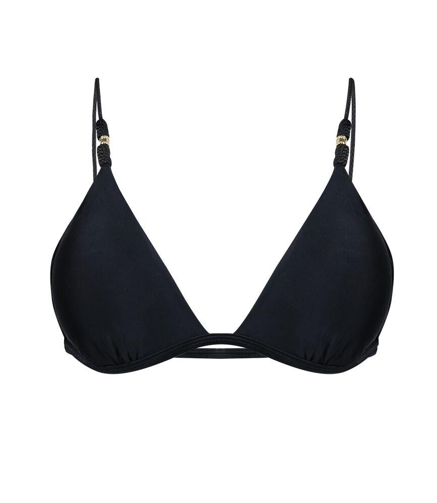 Load image into Gallery viewer, Solid Paralell Trim Top Black - M - Bikini Top
