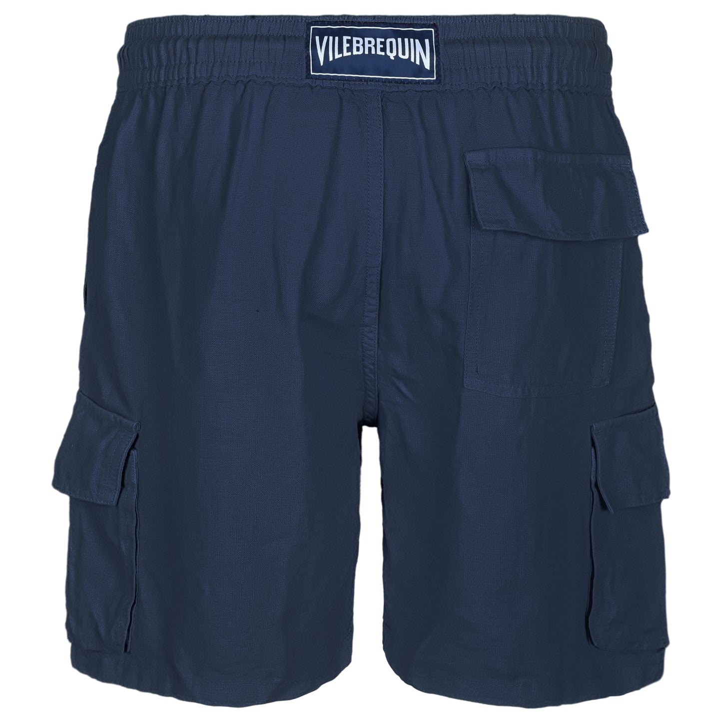 Load image into Gallery viewer, Men Linen Bermuda Short Cargo Pockets Navy - Shorts
