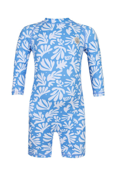 Baby Swimsuit Long Sleeve Deep Blue Corals
