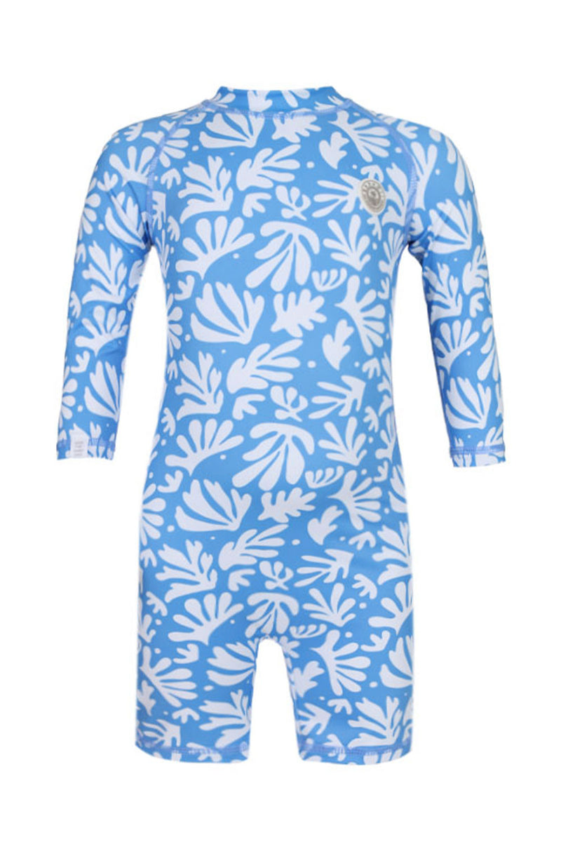 Baby Swimsuit Long Sleeve Deep Blue Corals