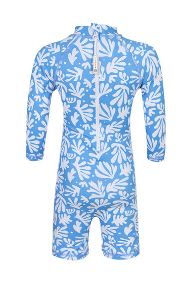 Baby Swimsuit Long Sleeve Deep Blue Corals