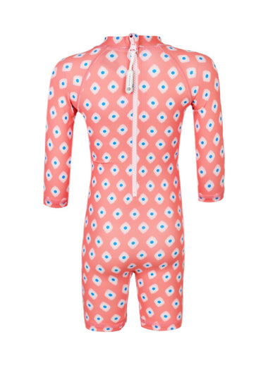 Baby Swimsuit Long Sleeve Peach Mosaic