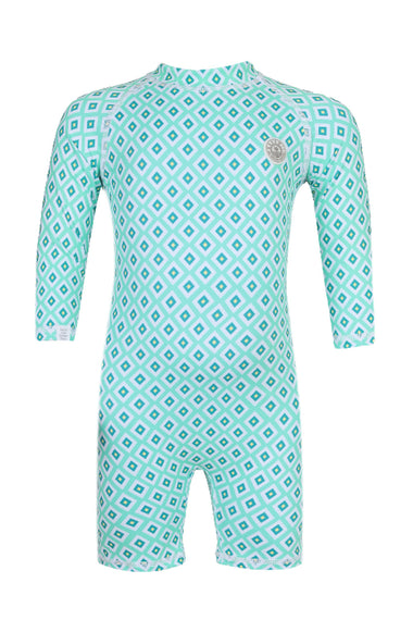 Baby Swimsuit Long Sleeves Diamond Green
