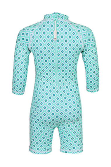 Baby Swimsuit Long Sleeves Diamond Green