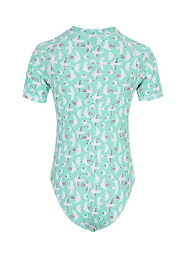 Girl Swimsuit Short Sleeve Seagull Breeze
