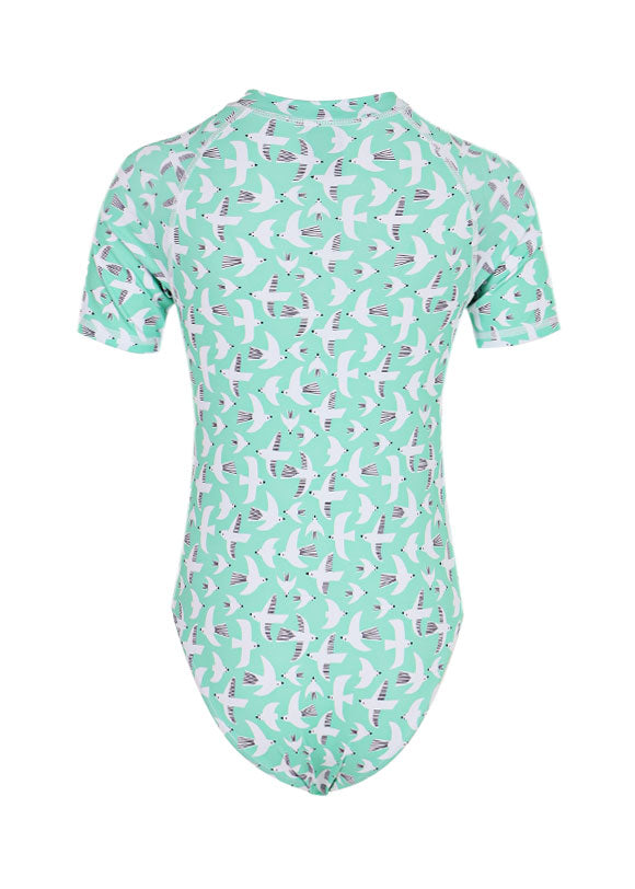 Load image into Gallery viewer, Girl Swimsuit Short Sleeve Seagull Breeze
