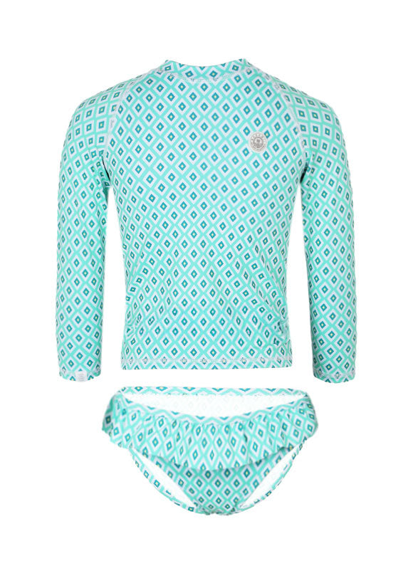 Girls Set Long Sleeve Diamond Green