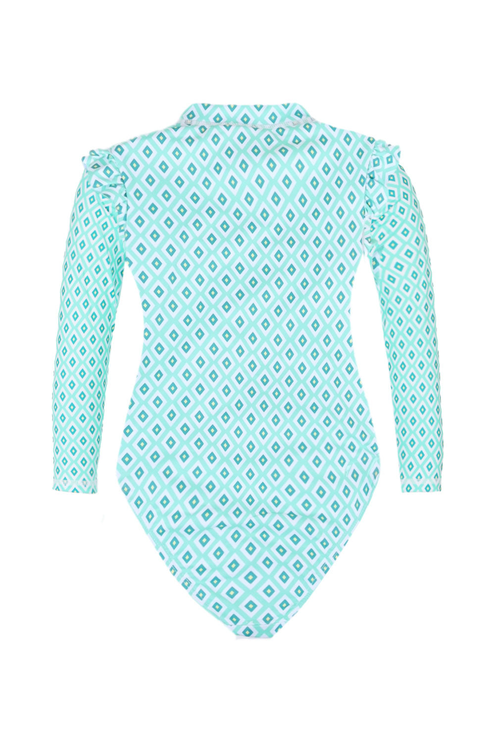 Load image into Gallery viewer, Girls Swimsuit Long Sleeve Diamond Green
