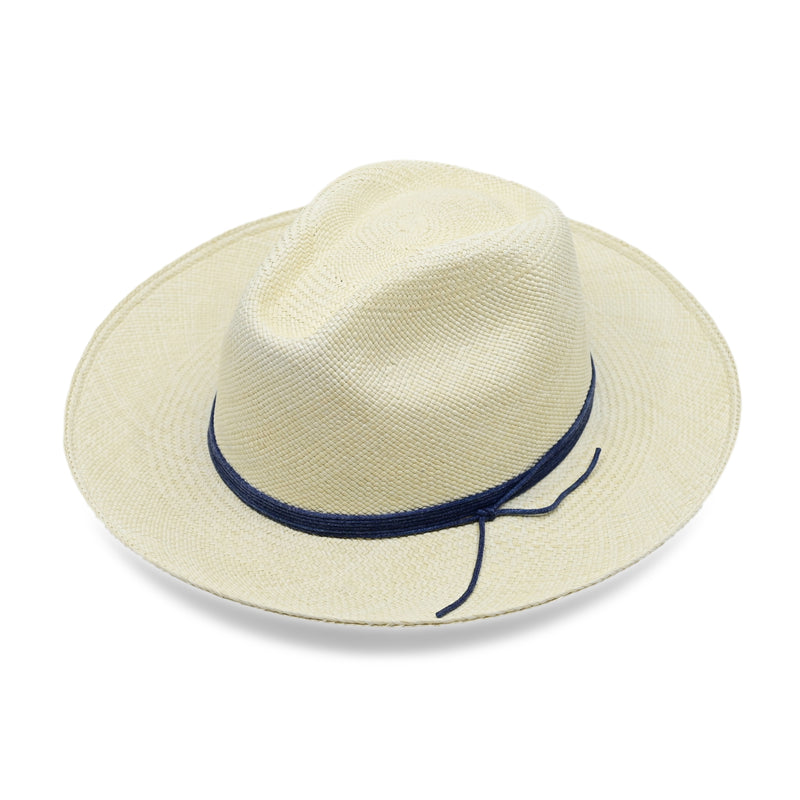 Barza Clasico Natural Mens Hat With Navy Cord