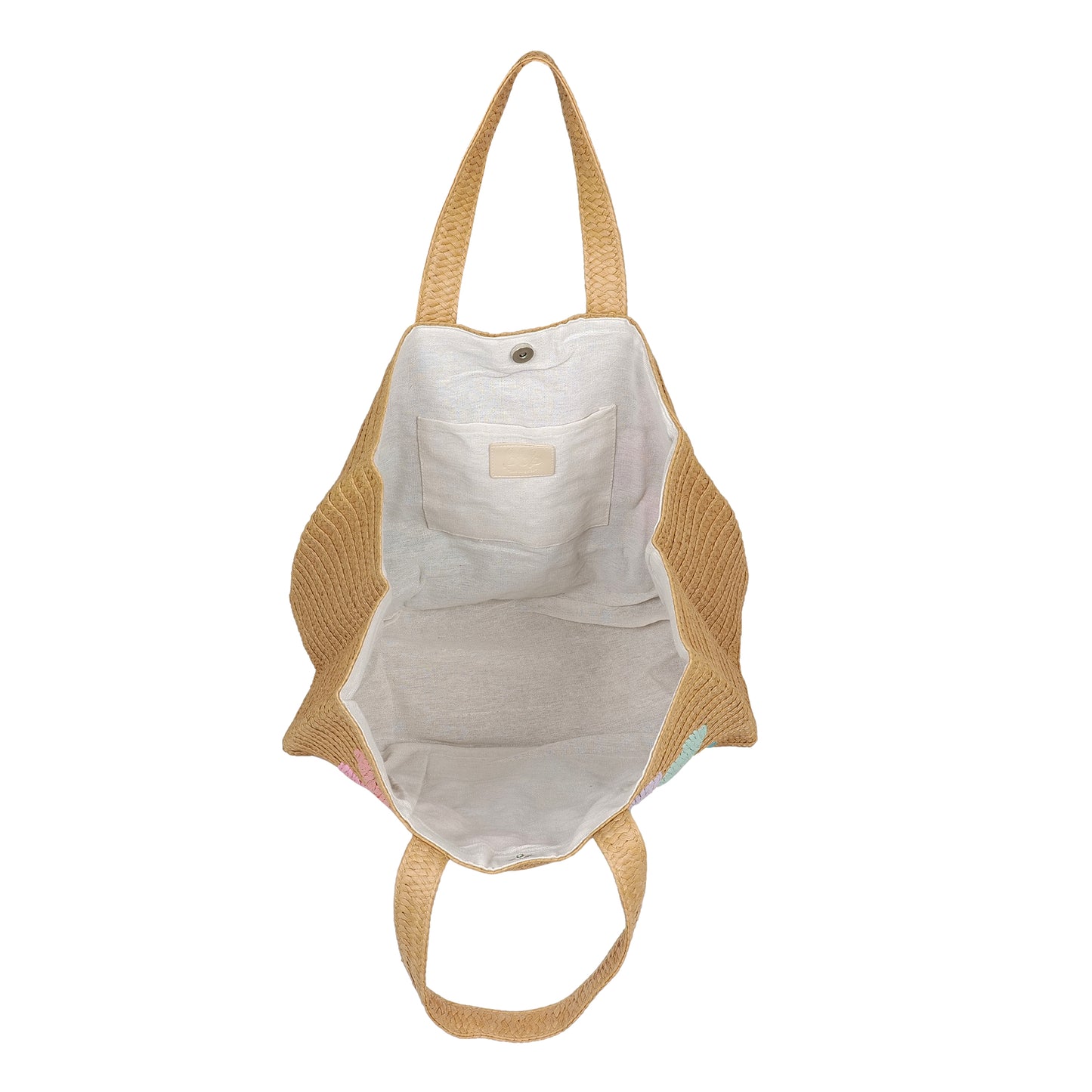 Load image into Gallery viewer, Be Mine Tote Sand/Pastel Rainbow - Bag

