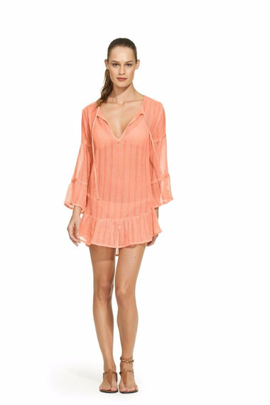 Vix Belini Ruffle Tunic Peach - M - Tunic