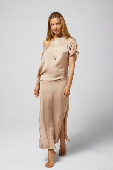 Julia Long Robe Beige - Dress