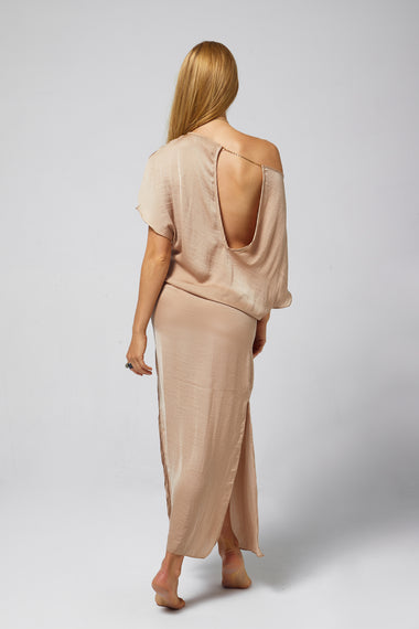 Julia Long Robe Beige - Dress