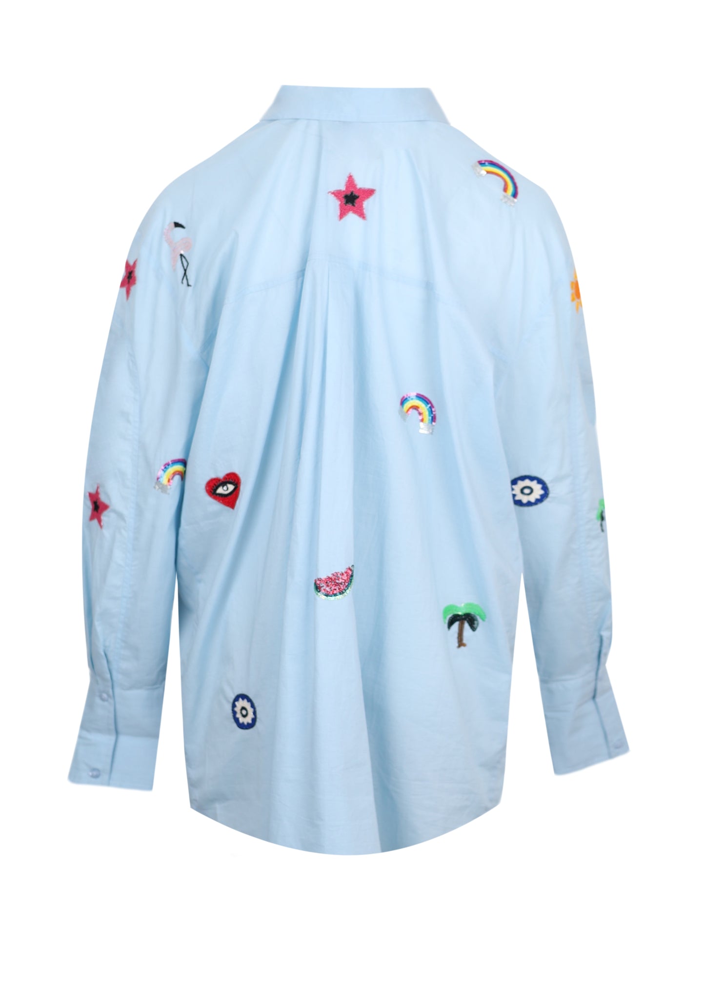 Load image into Gallery viewer, Beach Shirt Multi Motif Light Blue
