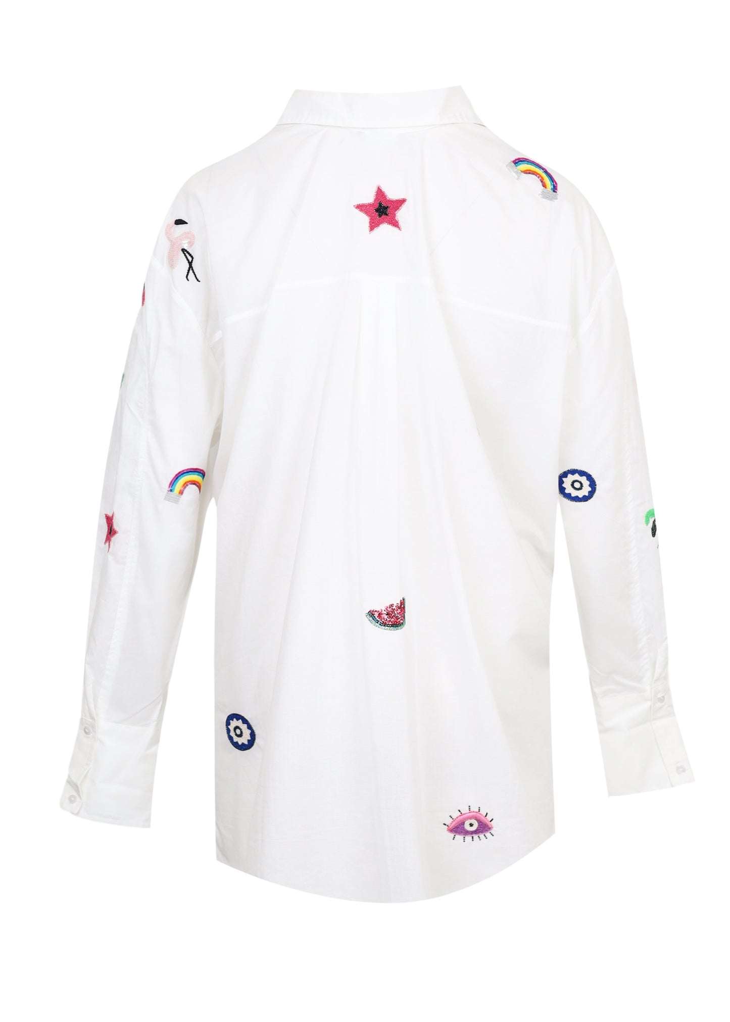Load image into Gallery viewer, Beach Shirt Multi Motif White
