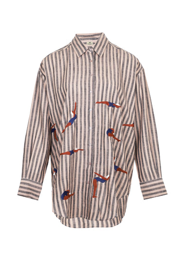 Brown Stripe Long Sleeve Top