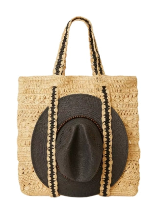 Chapeu Tote Bag Natural/Black
