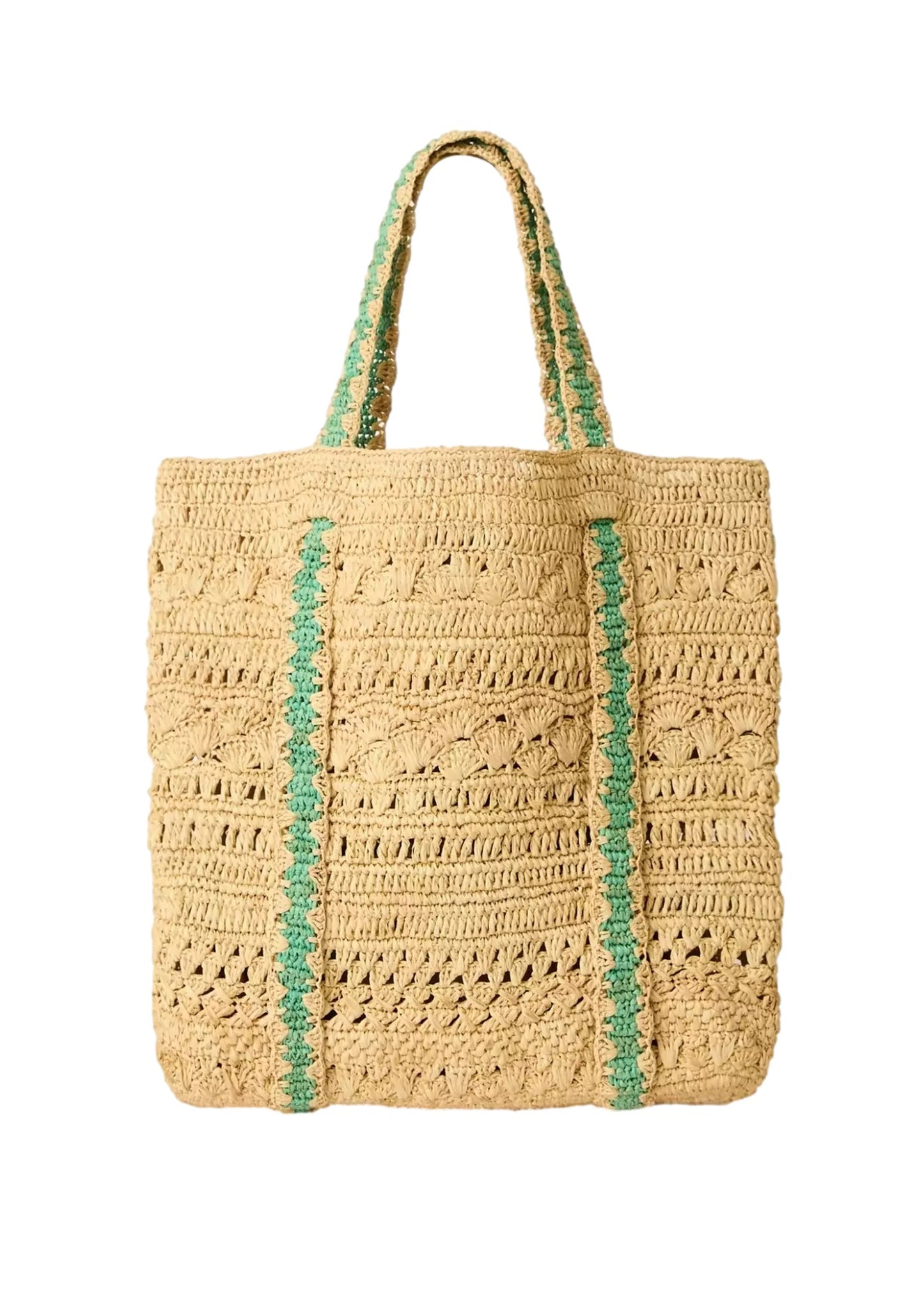 Load image into Gallery viewer, Chapeu Tote Bag Natural/Mint
