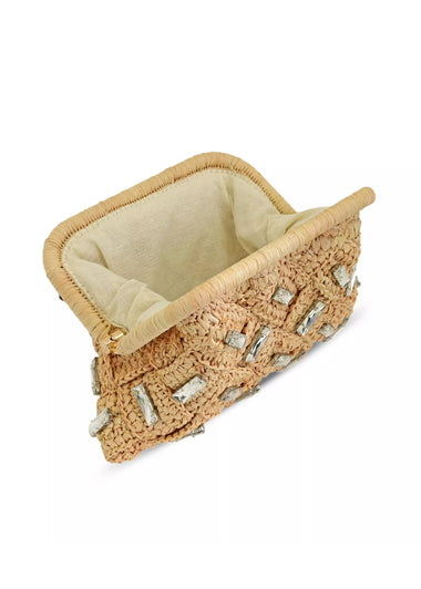 Gigi Crystal Clutch Bag Natural