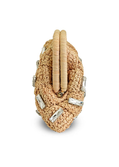 Gigi Crystal Clutch Bag Natural