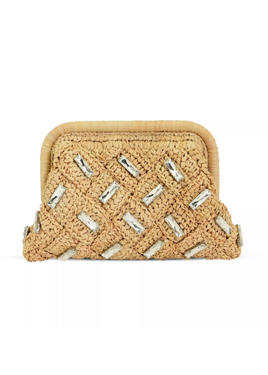 Gigi Crystal Clutch Bag Natural