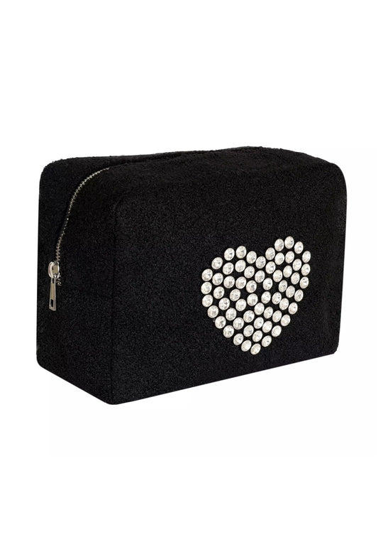 Load image into Gallery viewer, Heart Crystal Cosmetic Black
