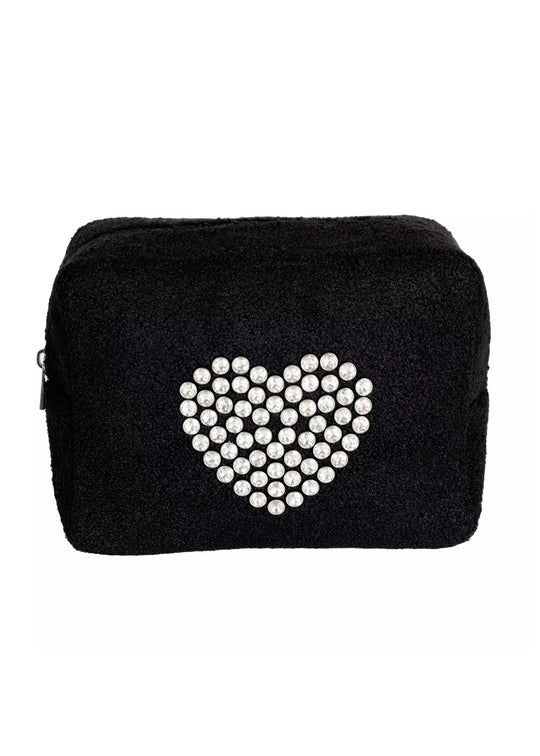 Load image into Gallery viewer, Heart Crystal Cosmetic Black
