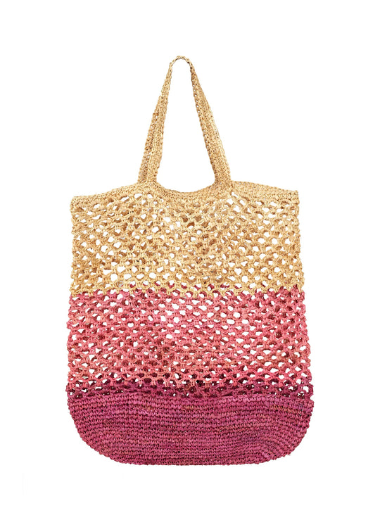 Jayden Stripe Raffia Tote Bag Punch