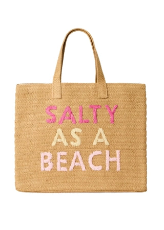 Load image into Gallery viewer, Salty As a Beach Tote Bag Sand Fuchsia
