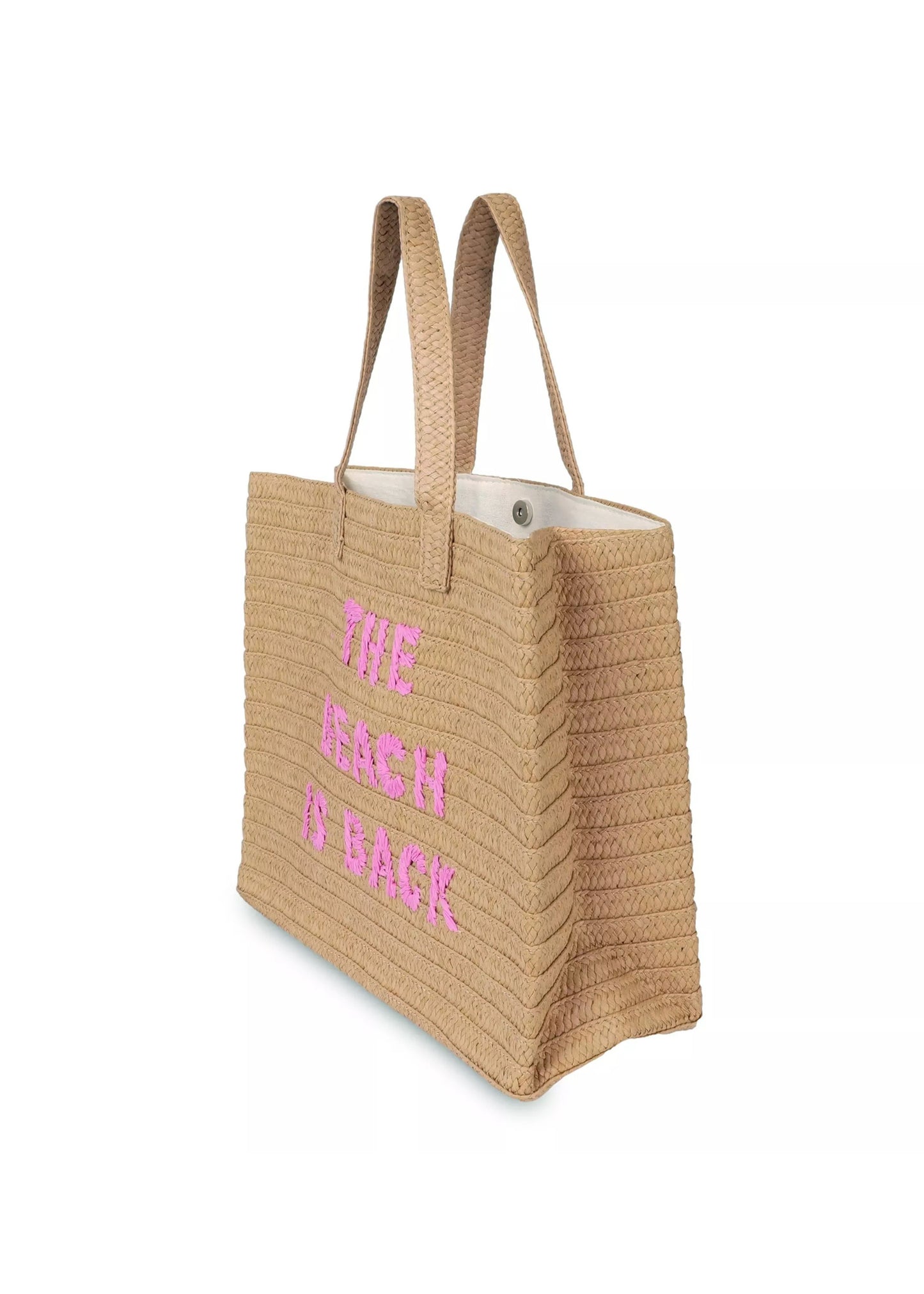 The Beach Is Back Tote Bag Sand Fuchsia