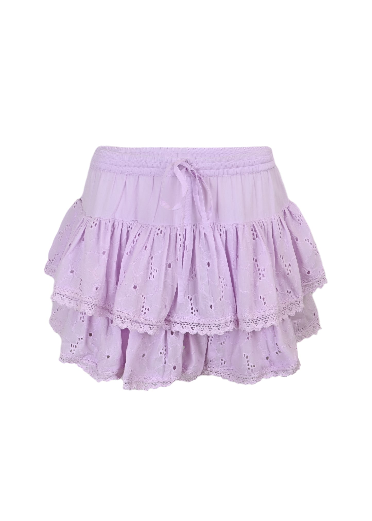 Load image into Gallery viewer, Biky Eyelet Cotton Crop Top &amp;amp; Skort Lavender
